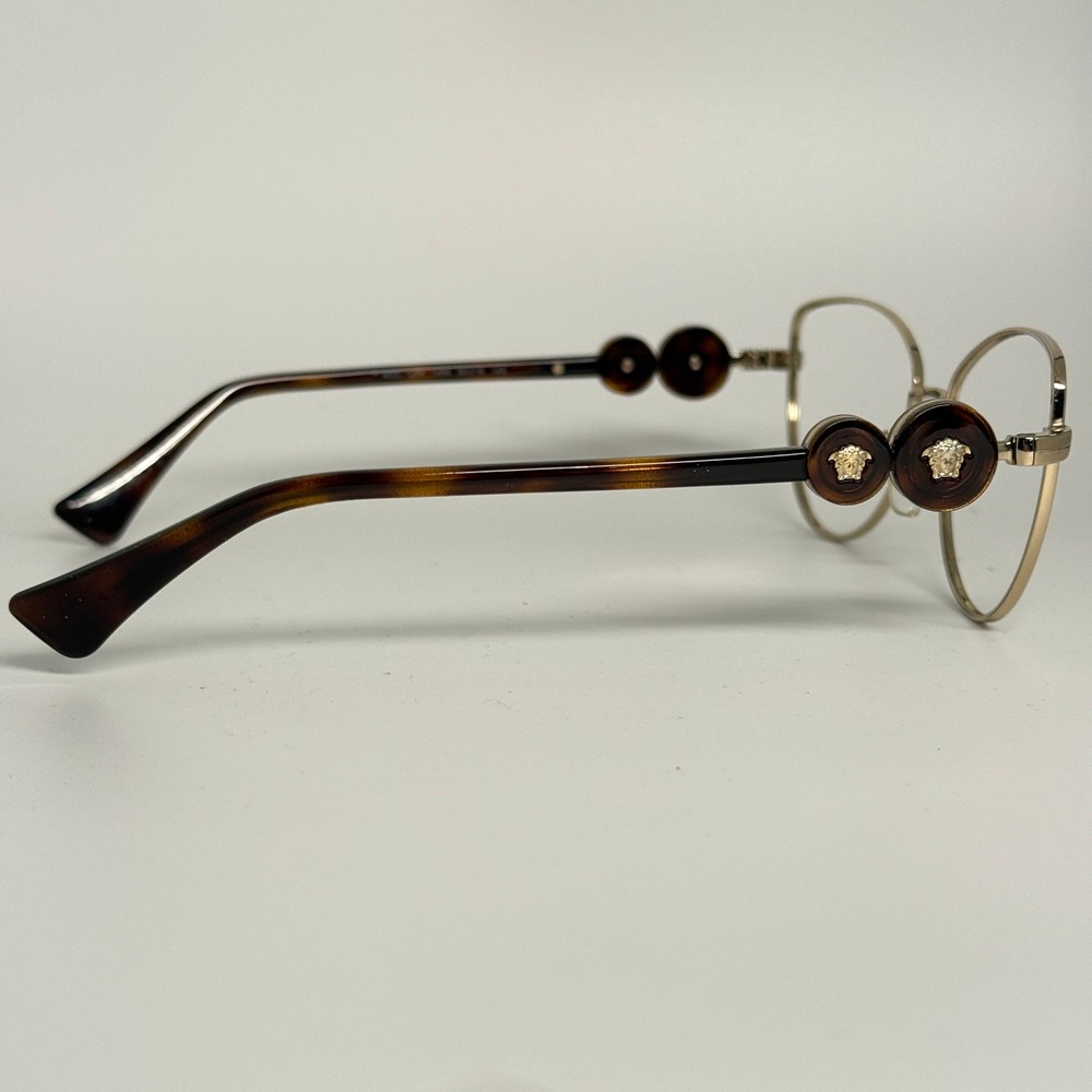 Versace MOD 1284 1489 Gold Tortoise Cat Eye Eyeglasses Frames 55 16 145 Italy - Picture 4 of 7